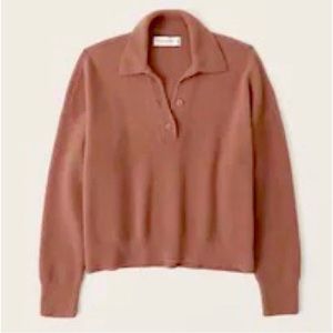 Abercrombie & Fitch DreamLush Long Sleeve Polo Brown Sweater Pullover XS